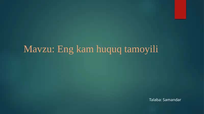 Eng kam huquq tamoyili