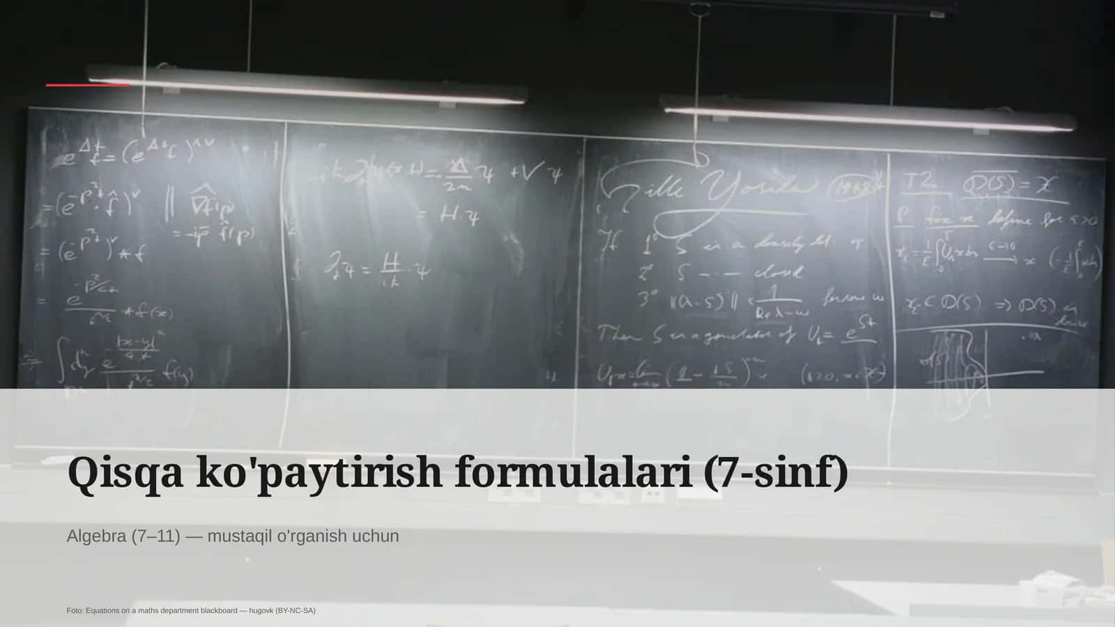 Qisqa ko'paytirish formulalari (7-sinf)