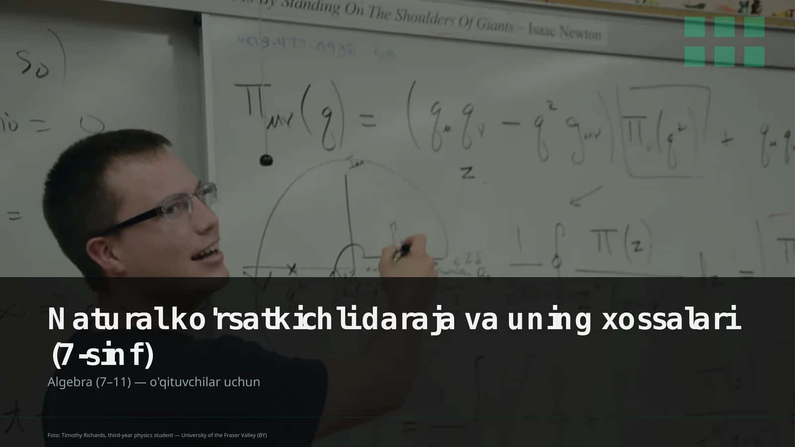 Natural ko'rsatkichli daraja va uning xossalari (7-sinf)