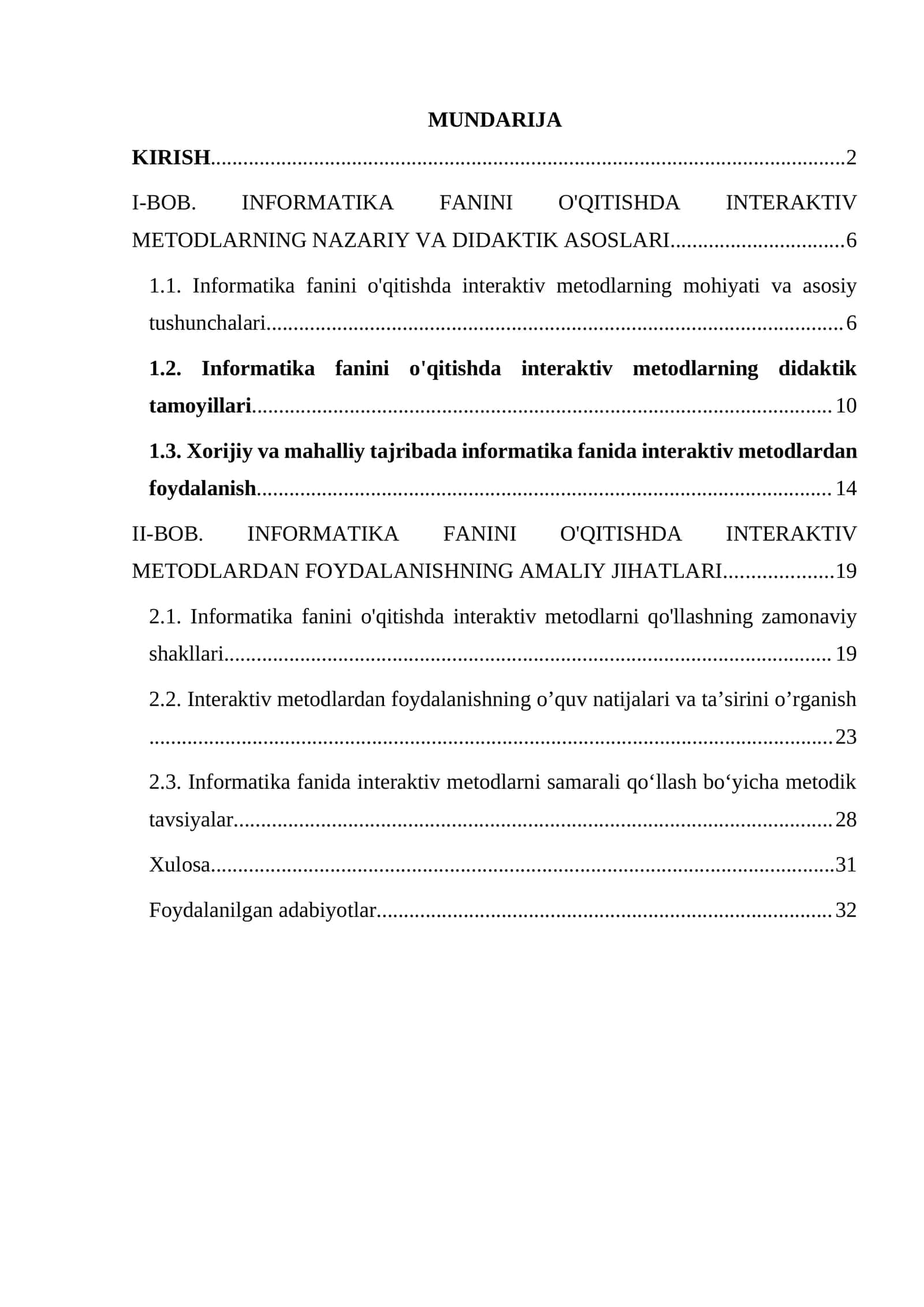 INFORMATIKA FANINI O'QITISHDA INTERAKTIV METODLARNING NAZARIY VA DIDAKTIK ASOSLARI