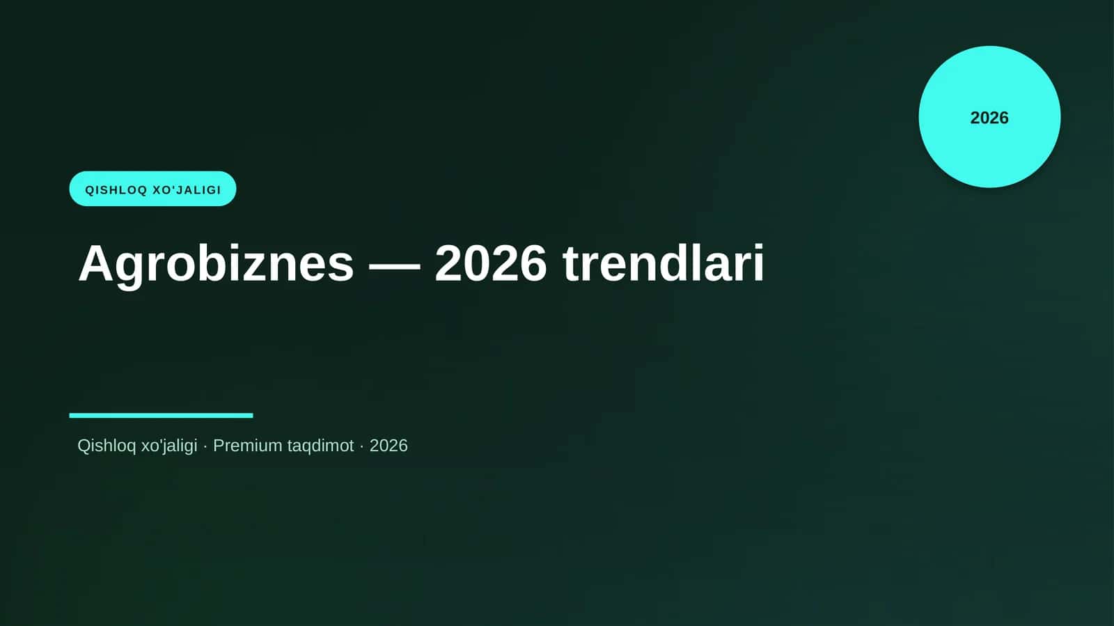 Agrobiznes — 2026 trendlari