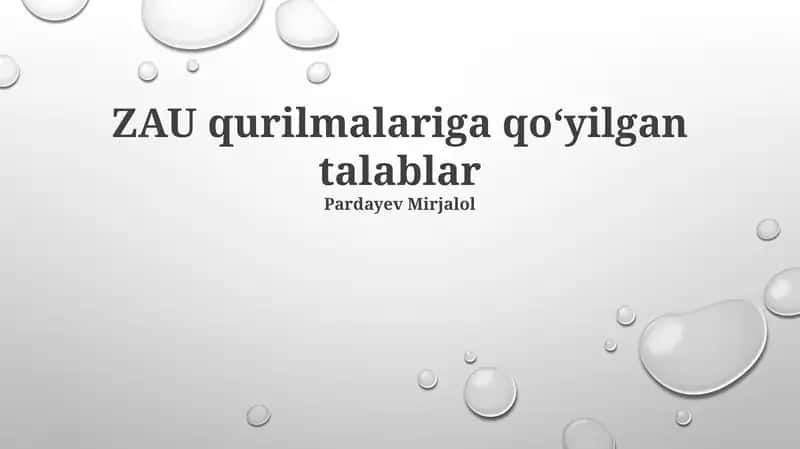 ATS Uskunalariga talablar