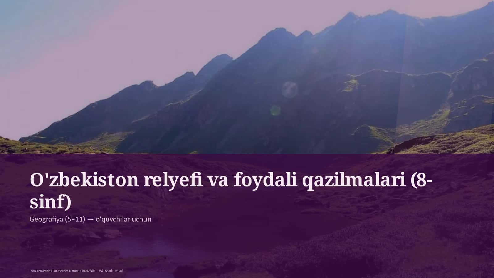 O'zbekiston relyefi va foydali qazilmalari (8-sinf)