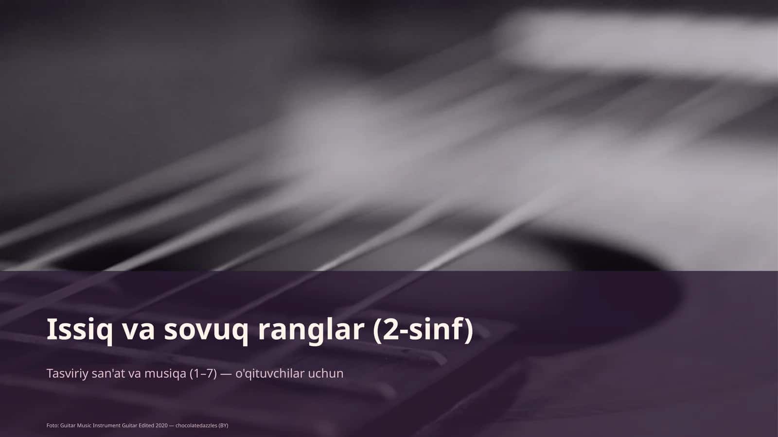 Tasviriy san'at va musiqa (1–7) — o'qituvchilar uchun
