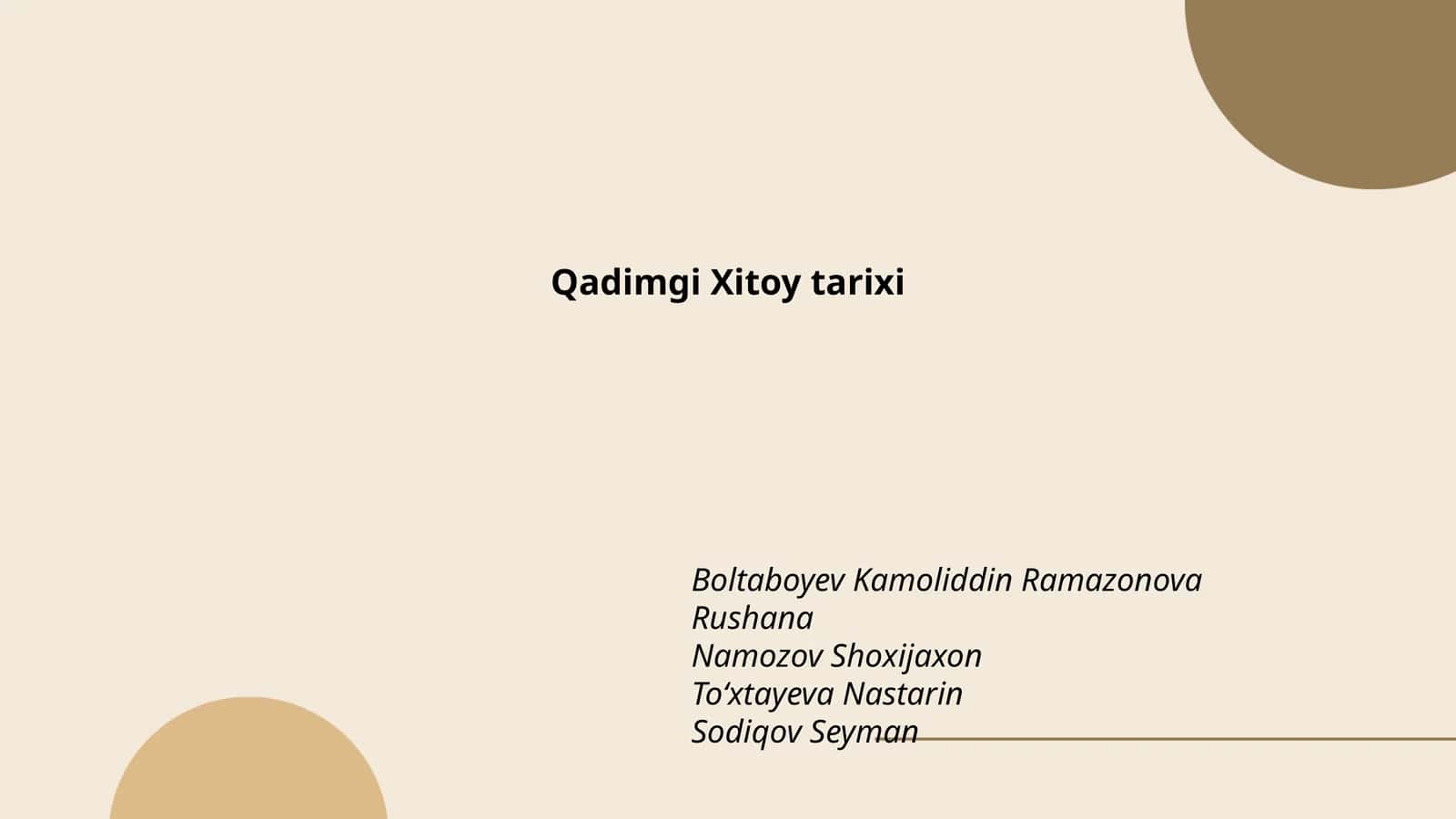 Qadimgi Xitoy tarixi