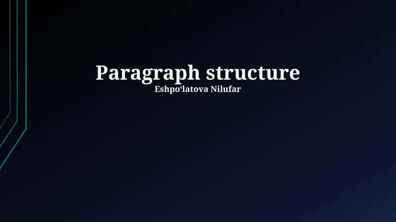 Paragraph structure