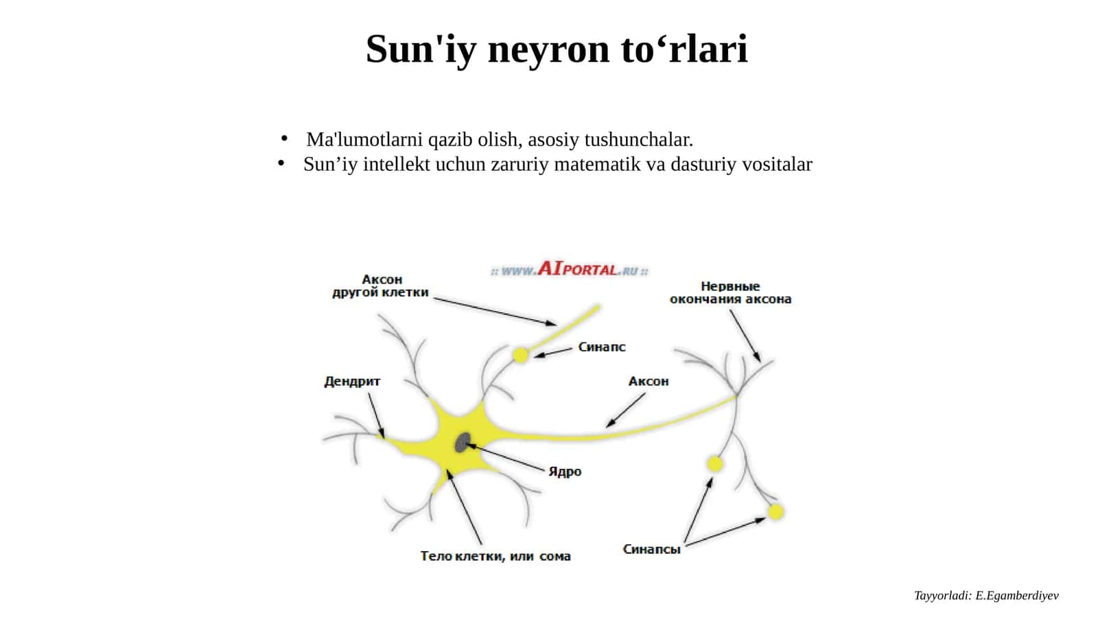 Sun'iy neyron to‘rlari