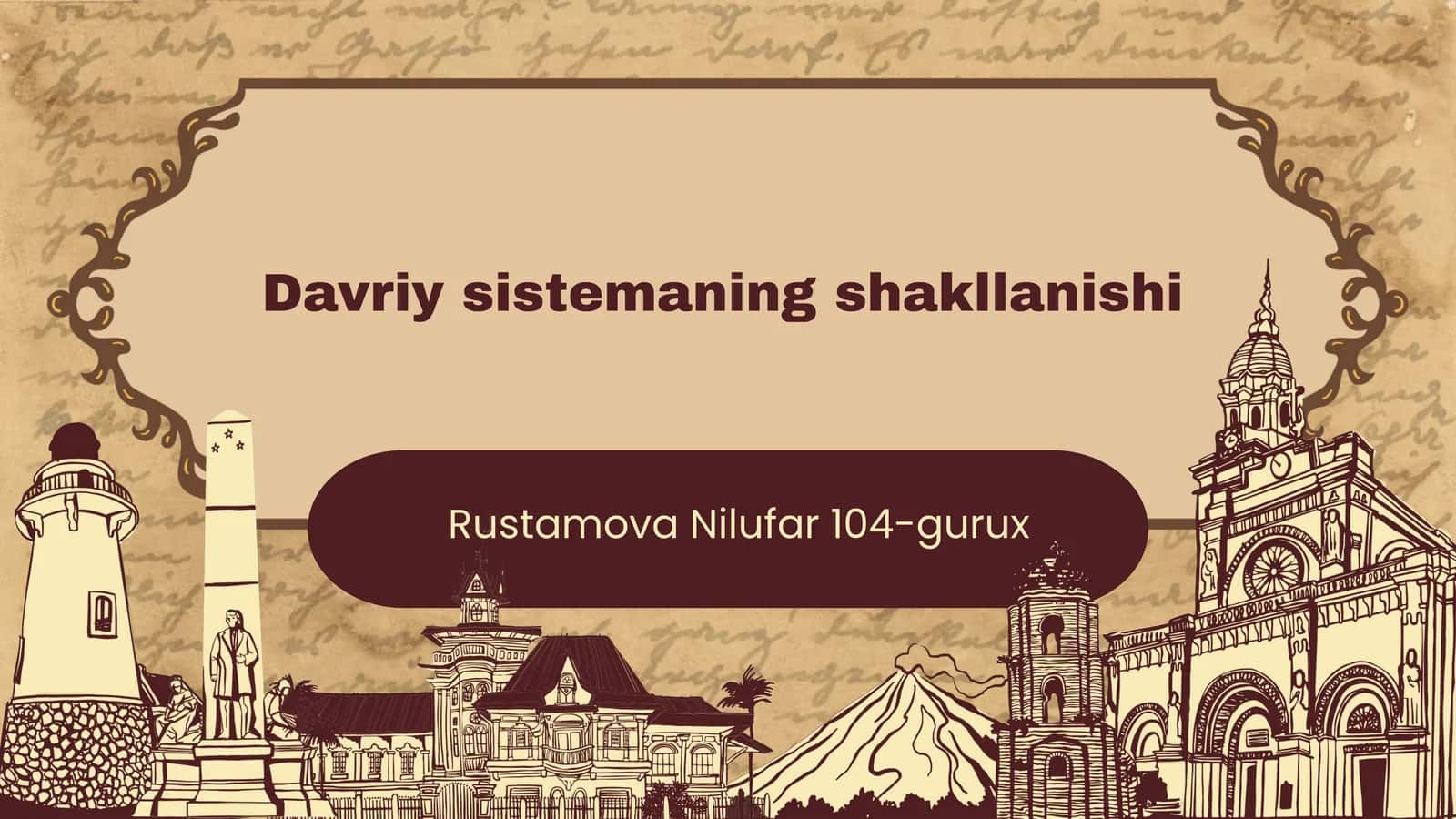Kimyo Davriy sistemaning shakillanishi