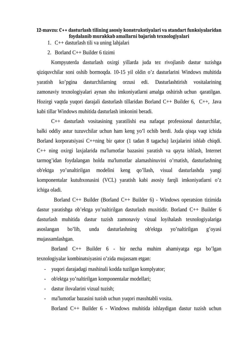 Borland C++ Builder 6