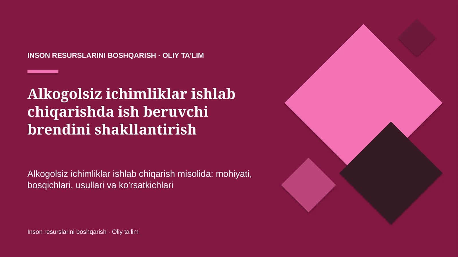 alkogolsiz ichimliklar ishlab chiqarishda ish beruvchi brendini shakllantirish 8809
