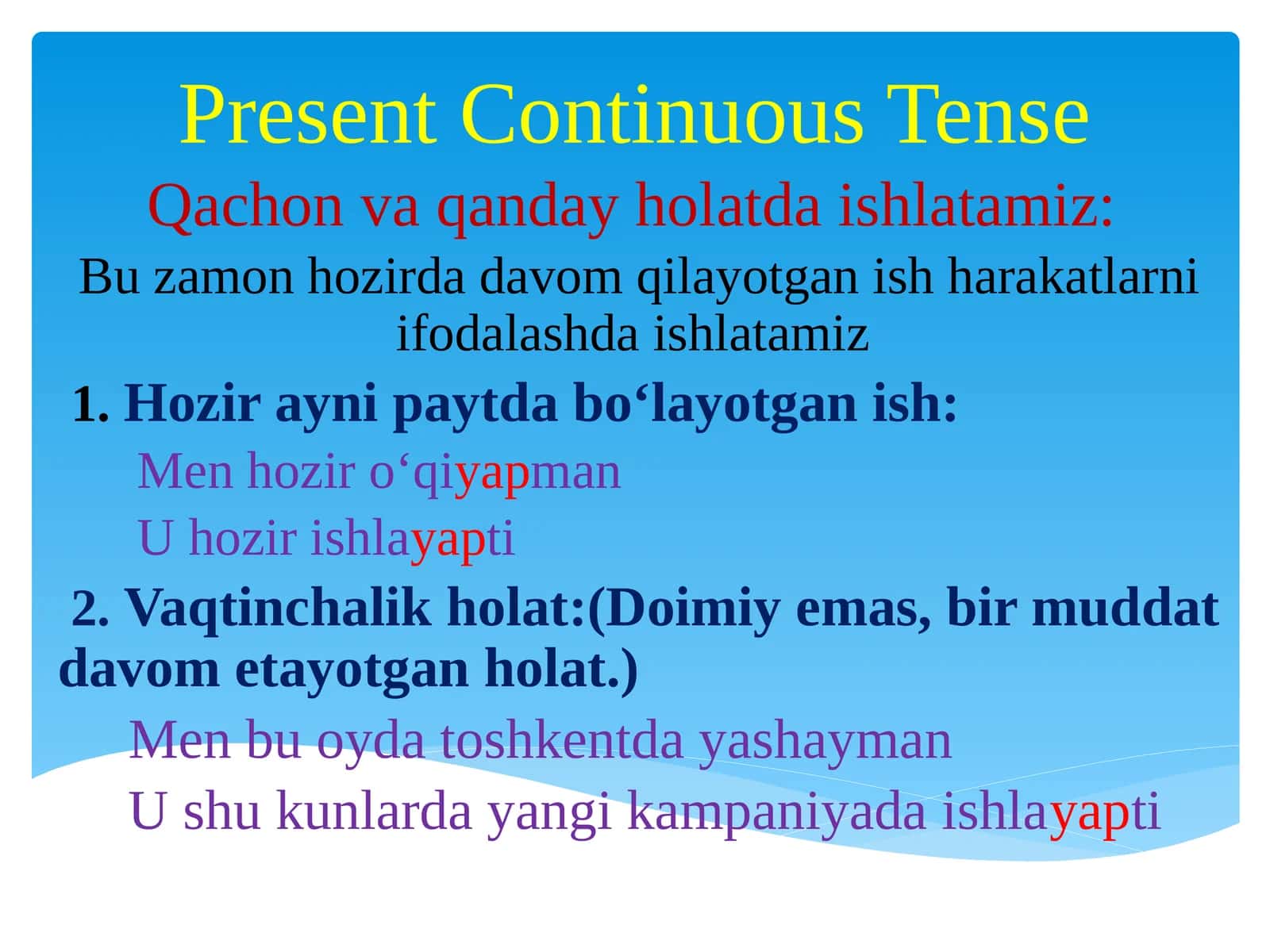 Present Continuous mavzusi