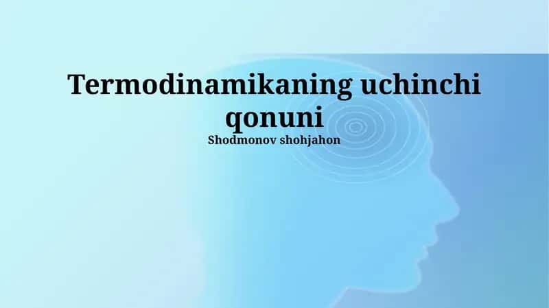 Termodinamikaning uchinchi qonuni
