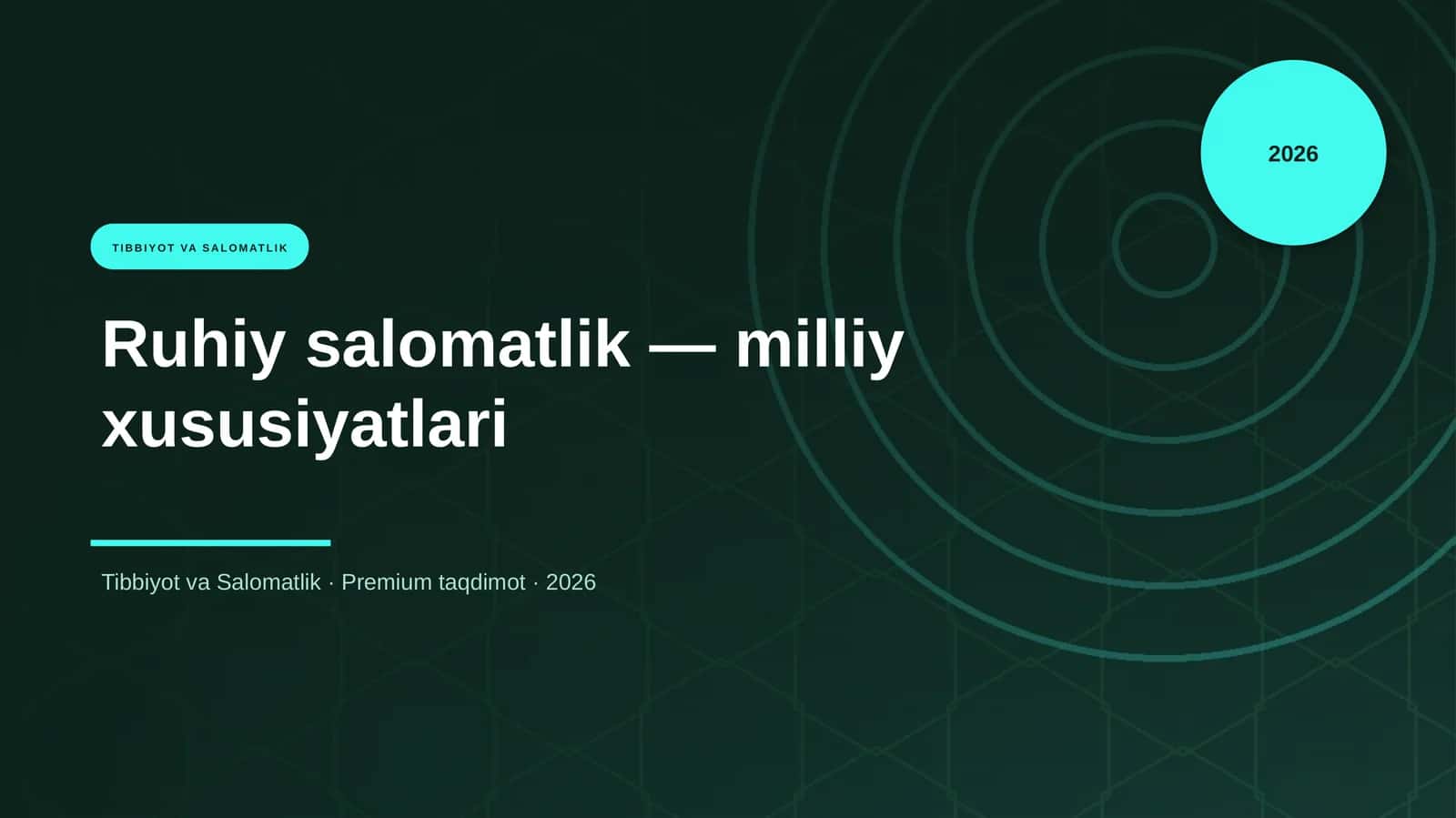 Ruhiy salomatlik — milliy xususiyatlari