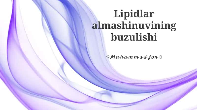Lipidlar almashinuvining buzulishi