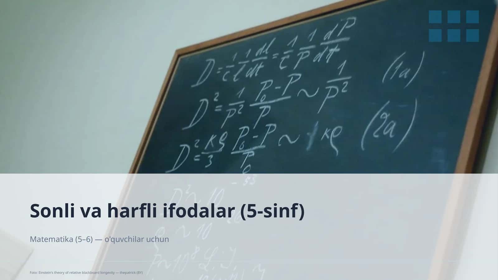 Sonli va harfli ifodalar (5-sinf)