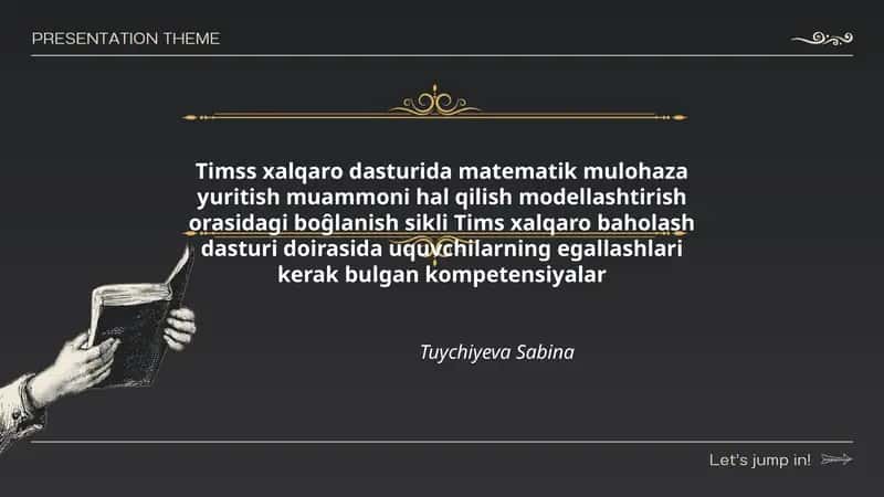 Timss xalqaro dasturida matematik mulohaza yuritish muammoni hal qilish modellashtirish orasidagi boĝlanish sikli
