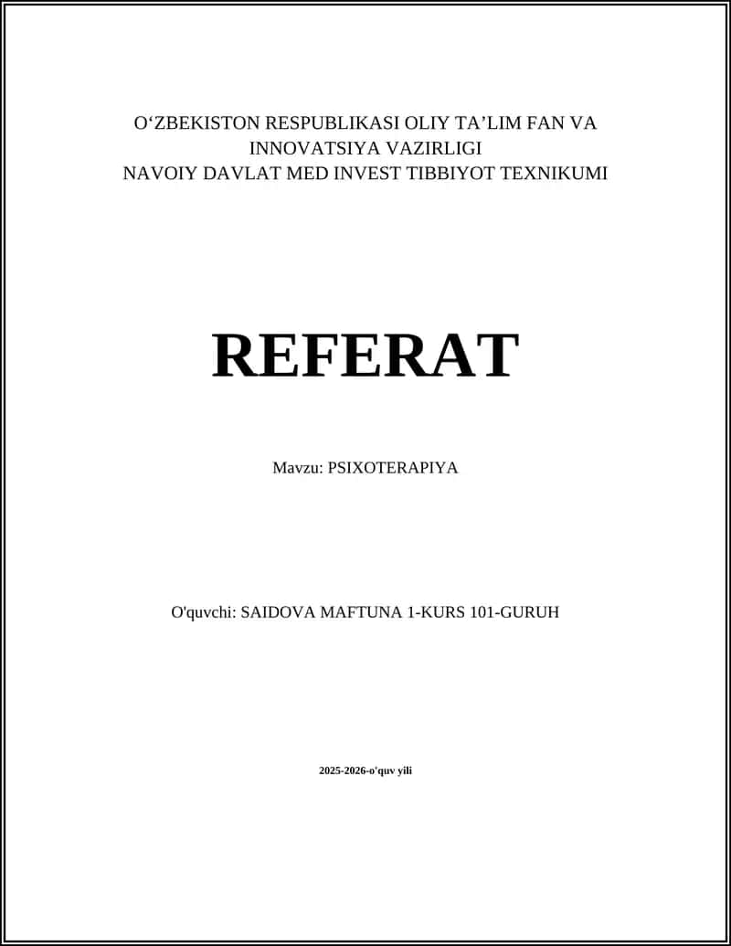 PSIXOTERAPIYA