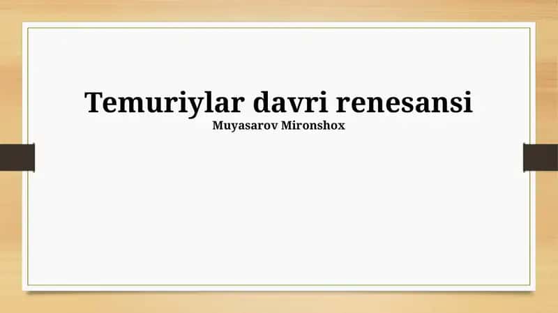 Temuriylar davri renesansi