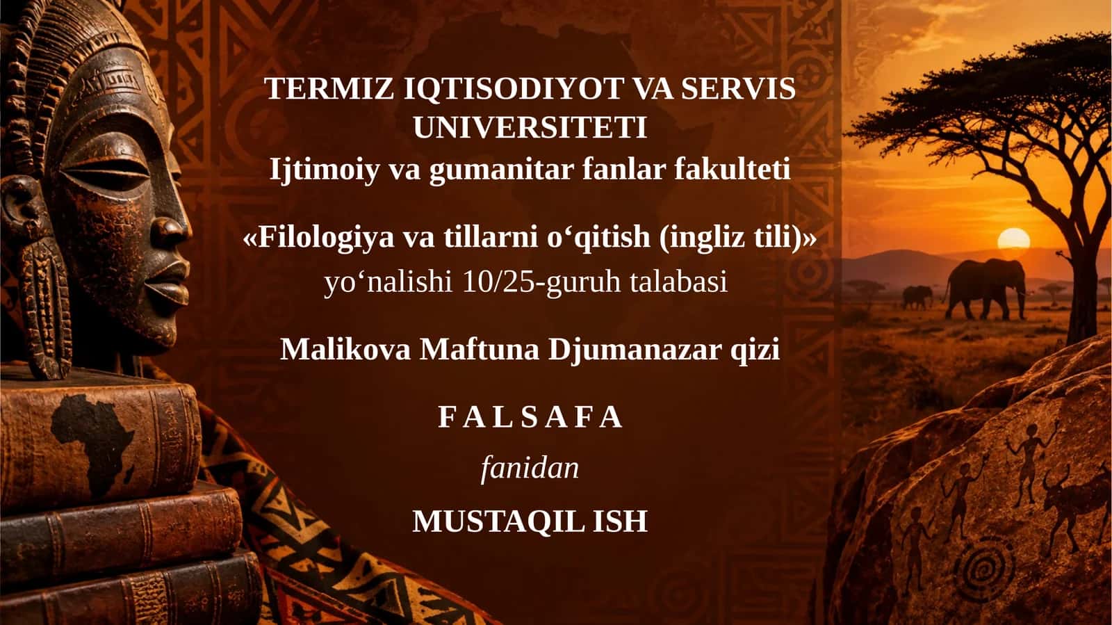afrika falsafasi prezentatsiya