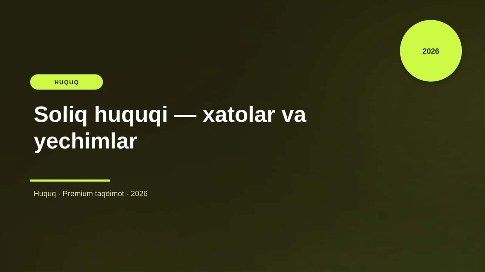 Soliq huquqi - xatolar va yechimlar