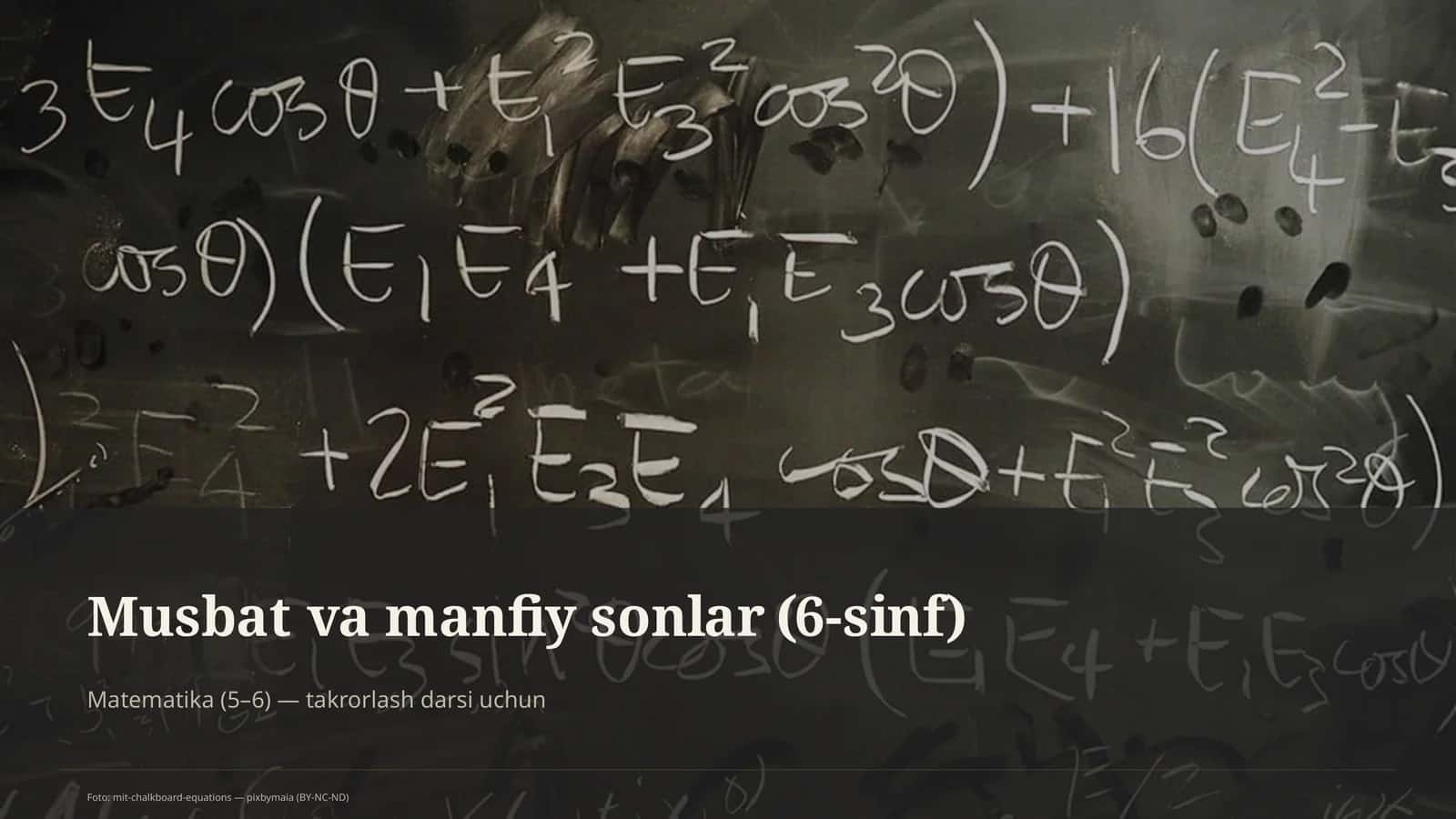 Musbat va manfiy sonlar (6-sinf)