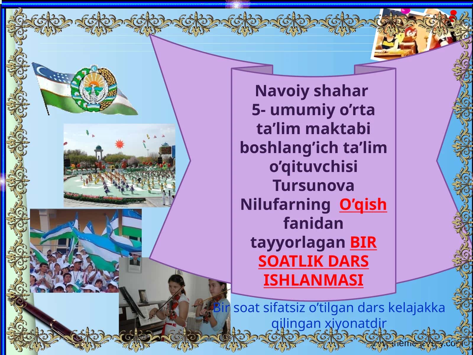 4-sinf O'qish fanidan Navoiy bobomlar ochiq dars ishlanmasi