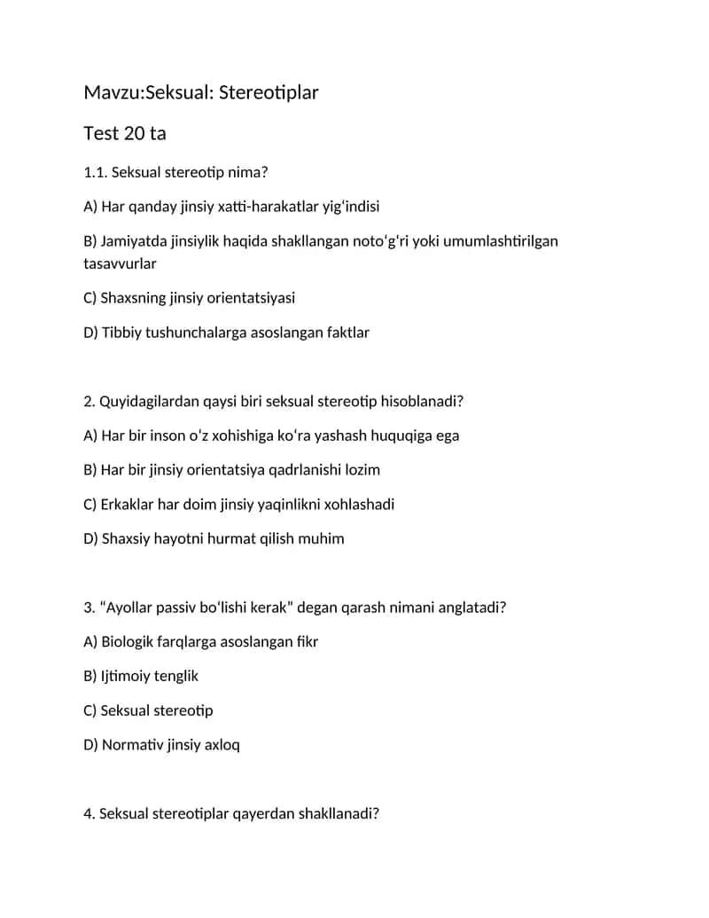 Seksual Stereotiplar