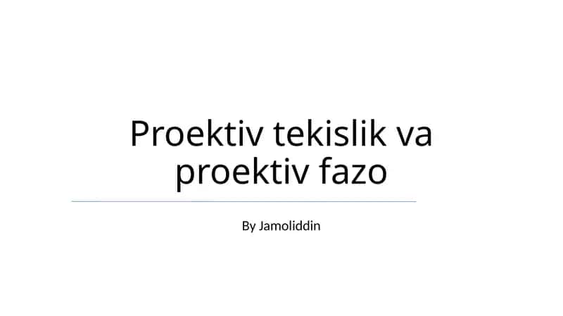 Proyektiv Tekislik va Proyektiv Fazo