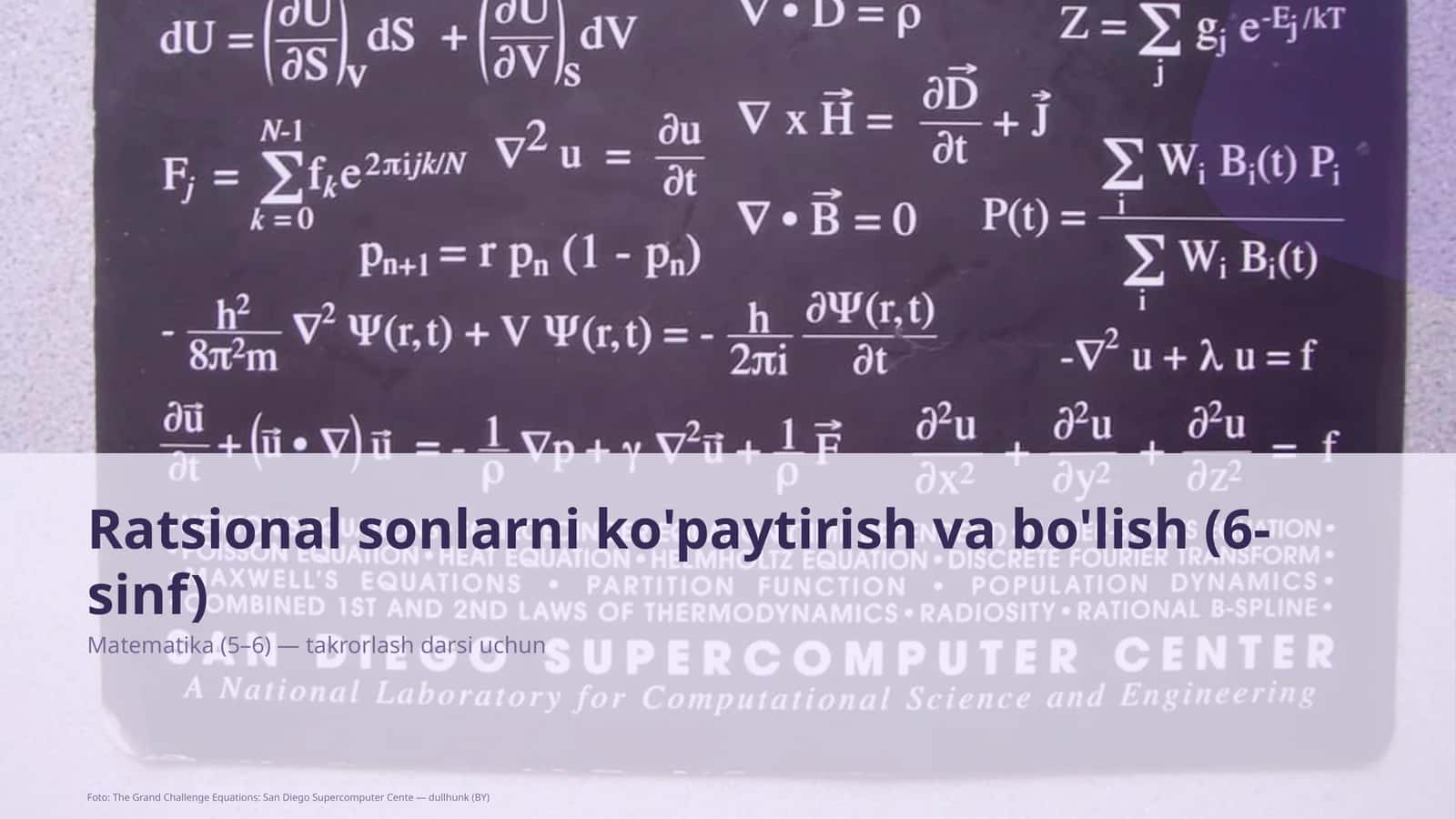 Ratsional sonlarni ko'paytirish va bo'lish (6-sinf)