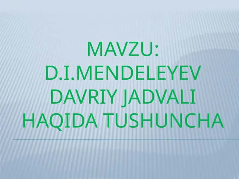 Kimyoviy elementlar davriy sistemasi