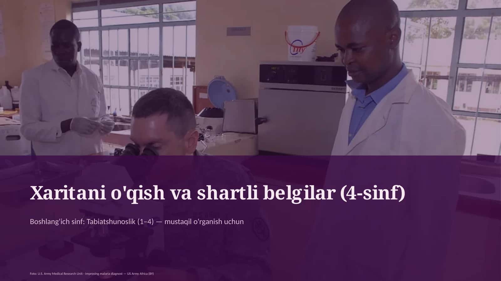 Xaritani o'qish va shartli belgilar (4-sinf)