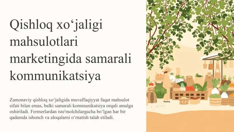 Samarali kommunikatsiya qishloq xoʻjaligidagi ahamiyati