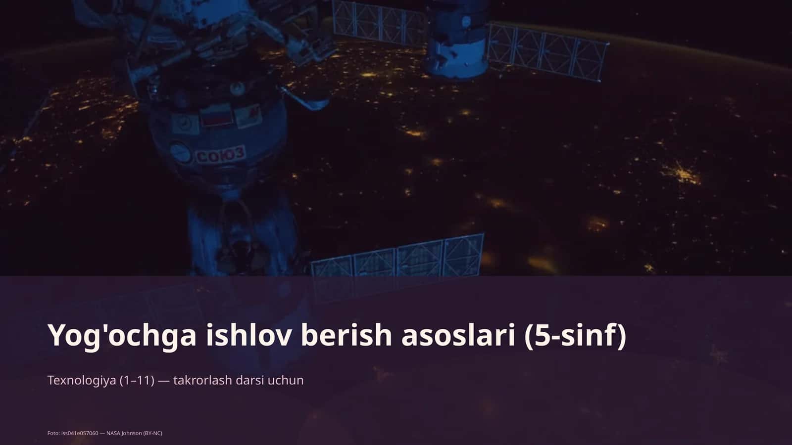 Yog'ochga ishlov berish asoslari (5-sinf)