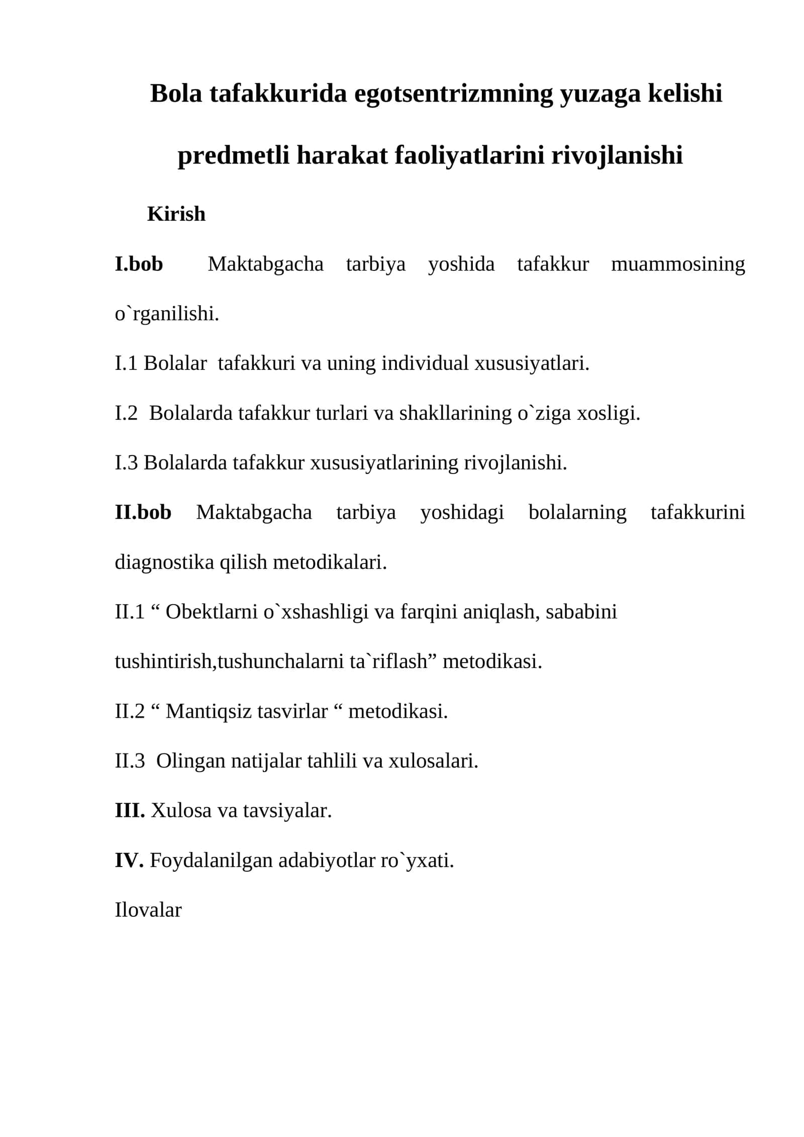 Tafakkur muammolari va ularning tahlili