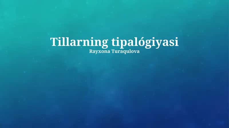 Tuproqlarning genetik tasnifi