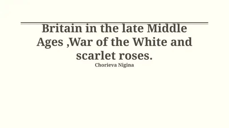 War of the White and Scarlet Roses