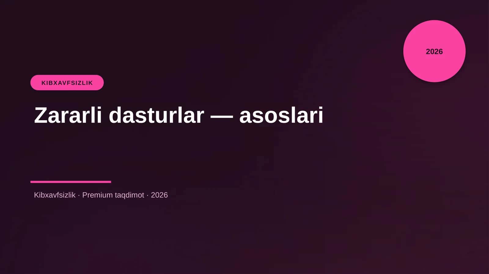 Zararli dasturlar — asoslari