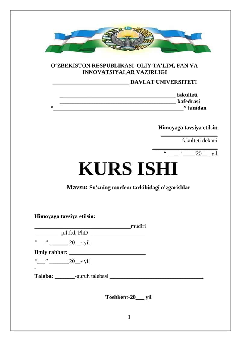 So’zning morfem tarkibidagi o’zgarishlar