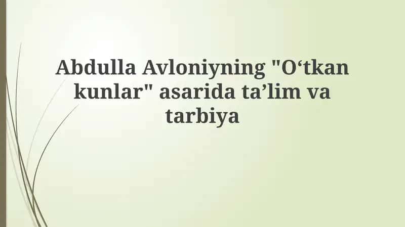 Oʻtkan kunlar