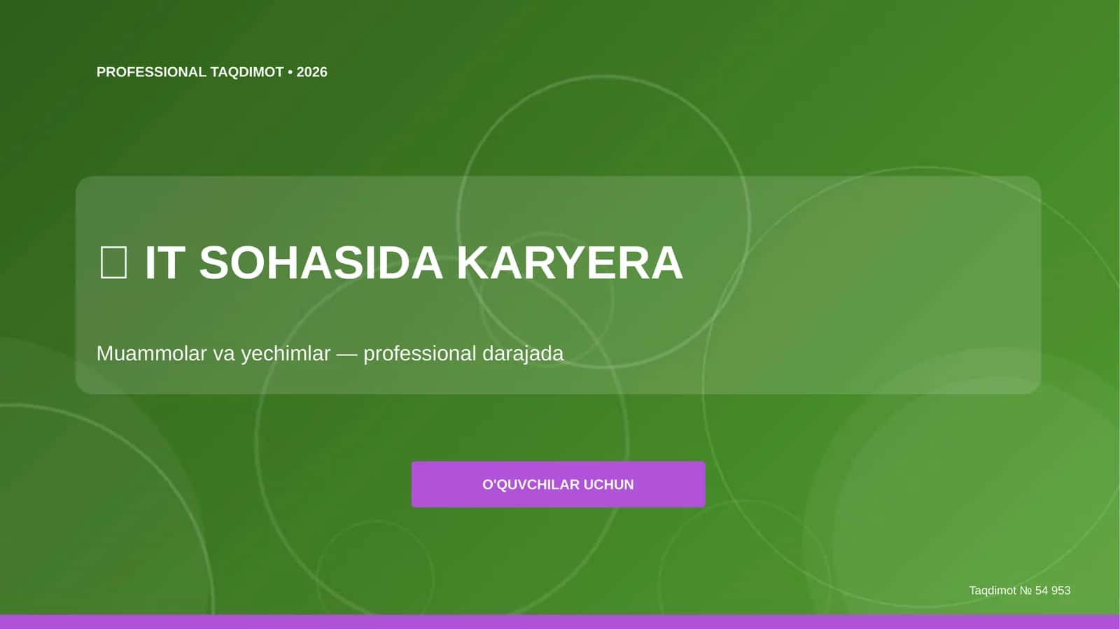 IT sohasida karyera: muammolar va yechimlar (professional darajada)