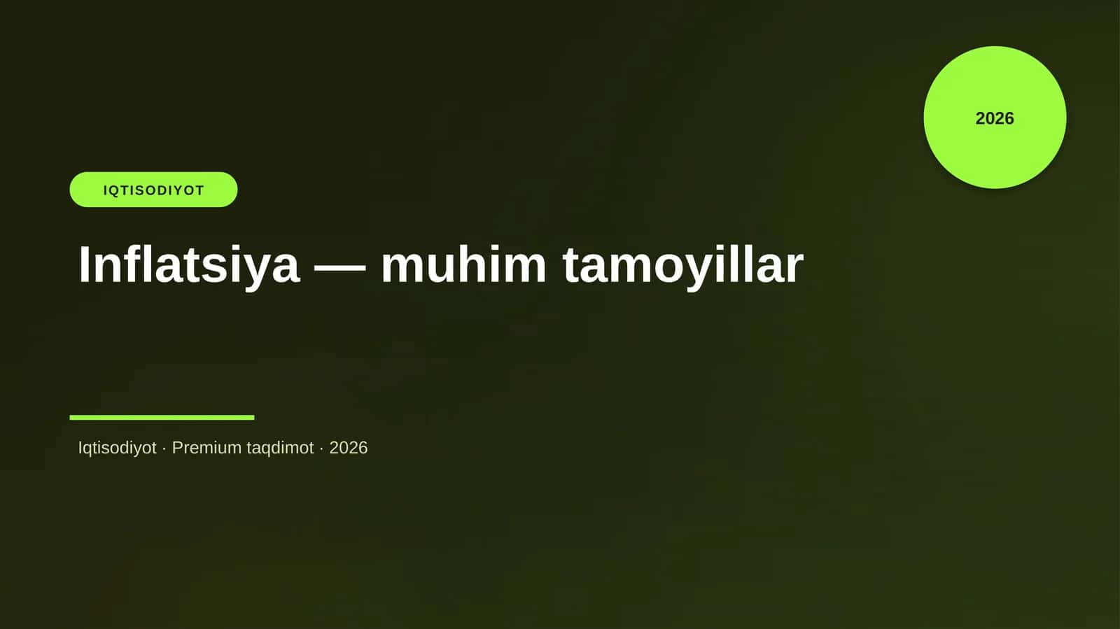 Inflatsiya — muhim tamoyillar