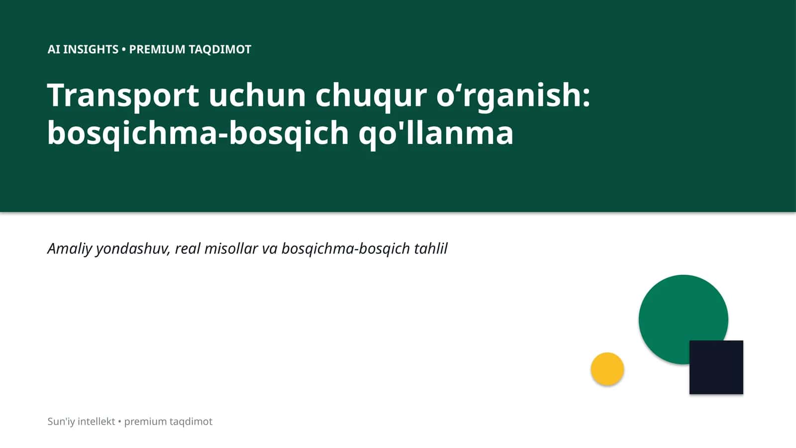 Sun'iy intellekt • premium taqdimot
