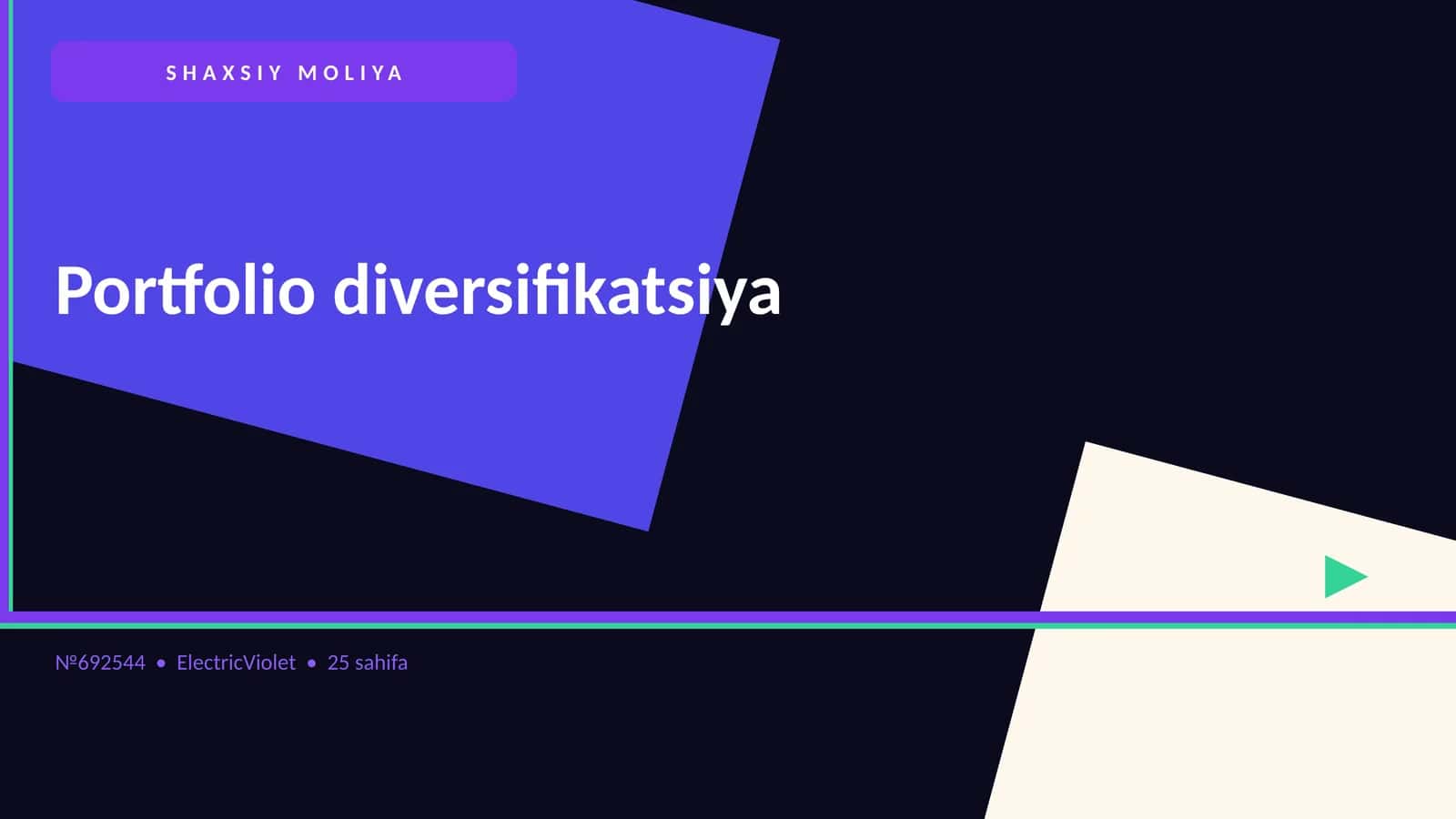 Portfolio diversifikatsiya