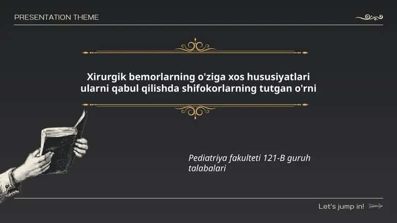 Xirurgik bemorlarning o'ziga xos hususiyatlari