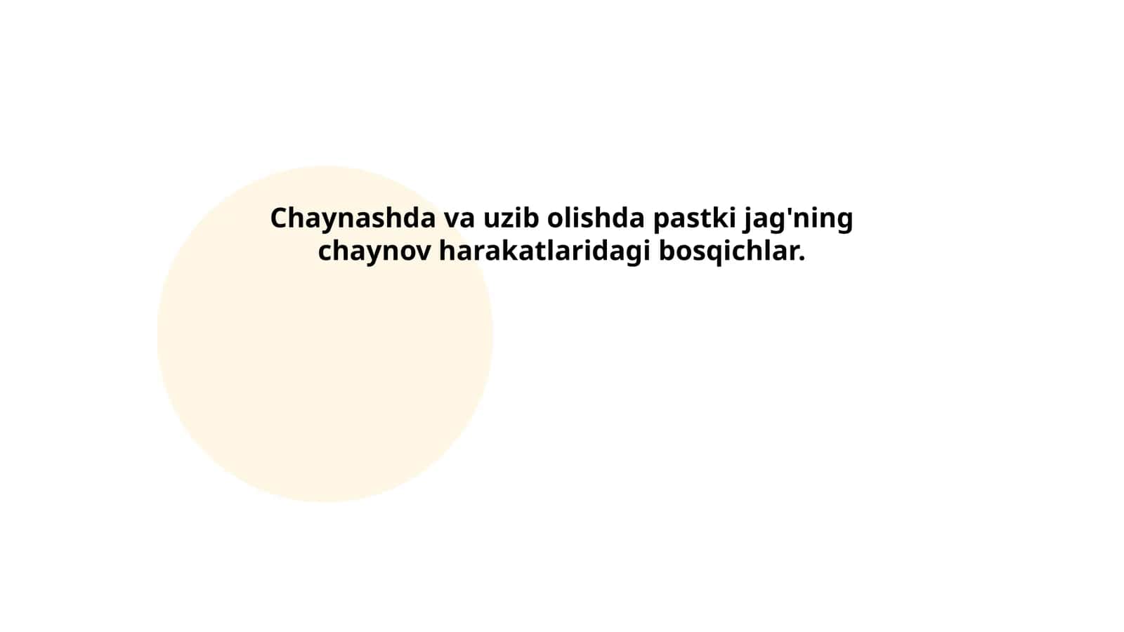 Chaynash jarayonining boshlanishi