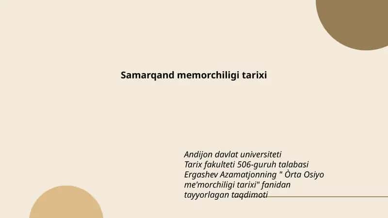 Òrta Osiyo me'morchiligi tarixi