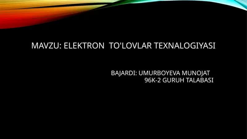 Elektronto'lovlartexnalogiyasi