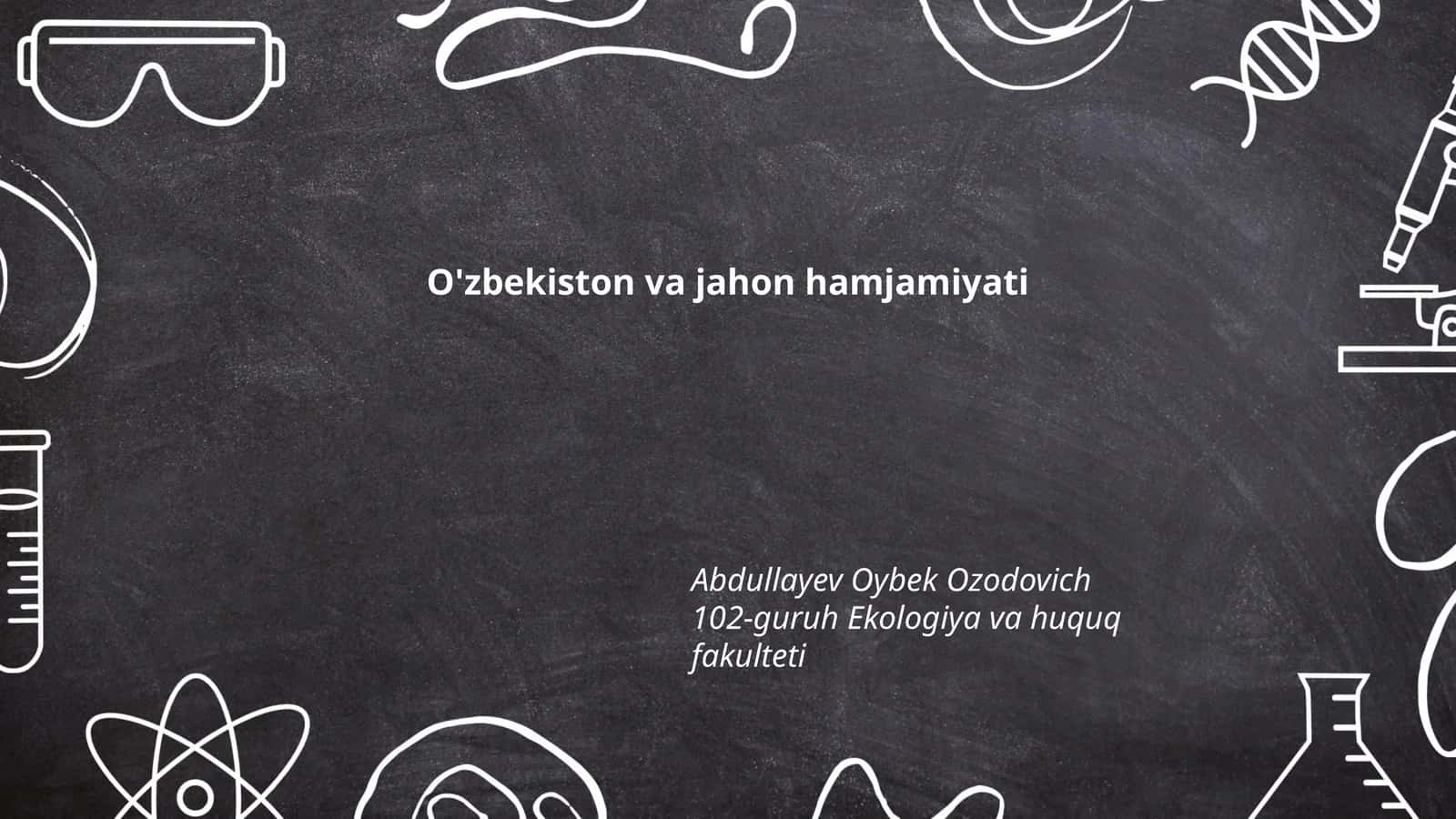 O'zbekiston va jahon hamjamiyati