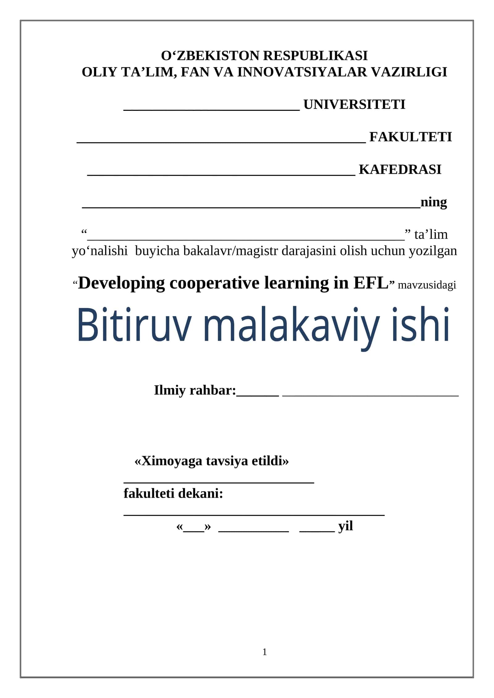Developing cooperative learning in EFL