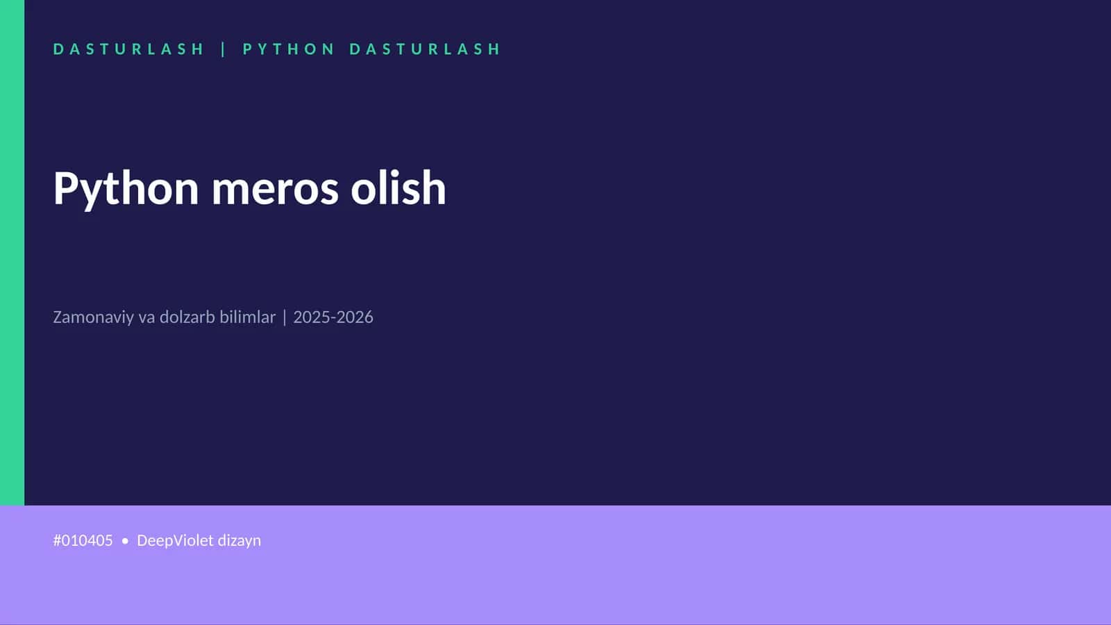 Python meros olish